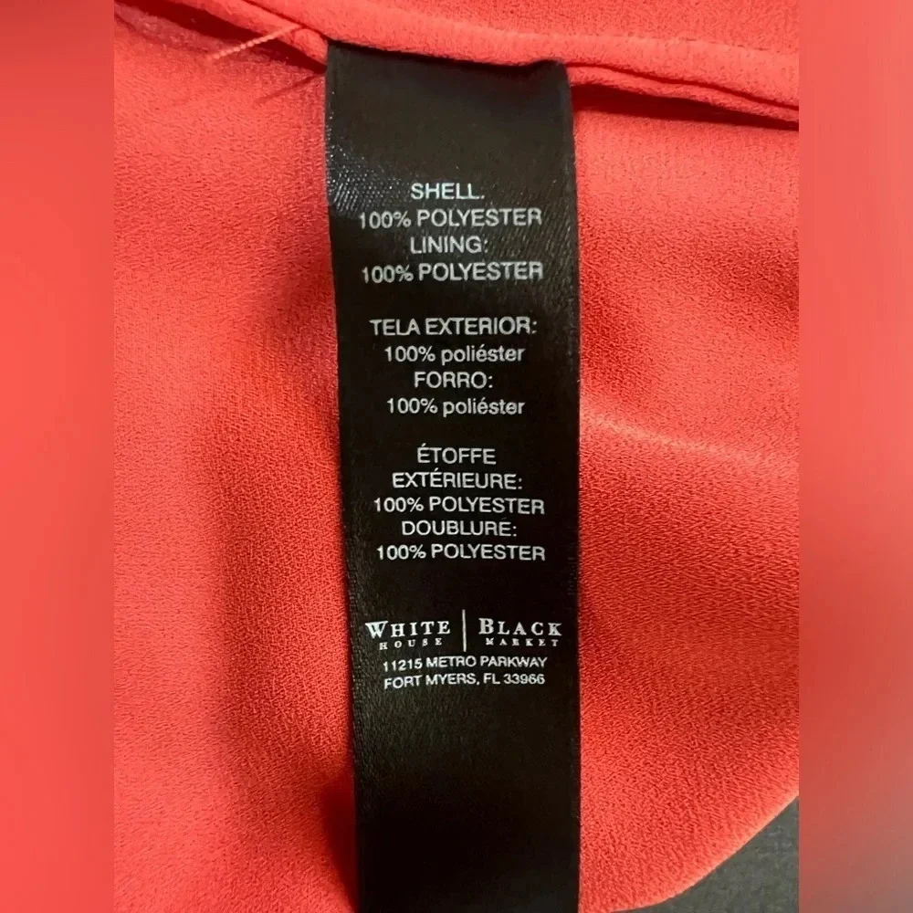 White House Black Market maxi coral size 6 lined dress polyester wedding evening - Picture 8 of 9